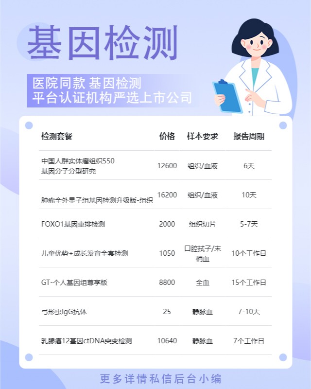 天津市哪能做基因检测价格多少